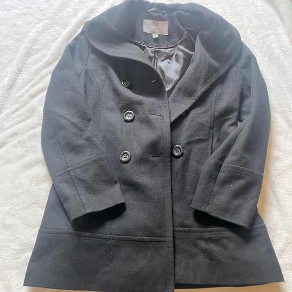 Apt. 9 Jackets & Blazers - Apt 9 Peacoat Womans Medium - Wool Black - Shawl Collars Thick Warm Cozy